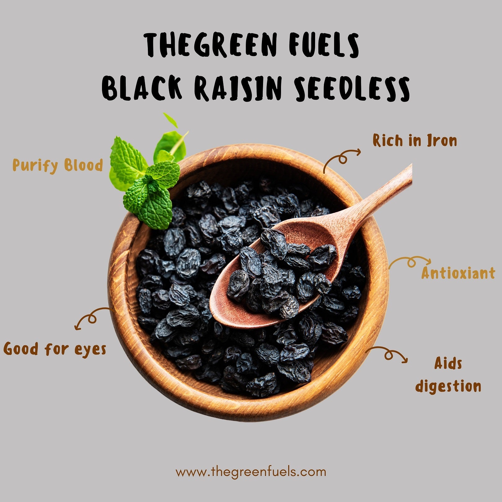 Black Raisins, Seedless Dry Grapes